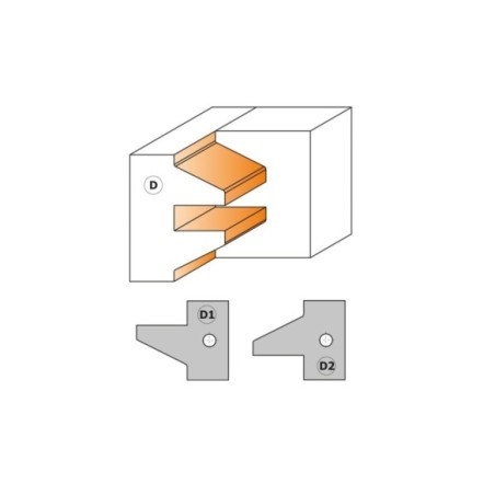 Set di 3 teste portacoltelli per antine e portoncini